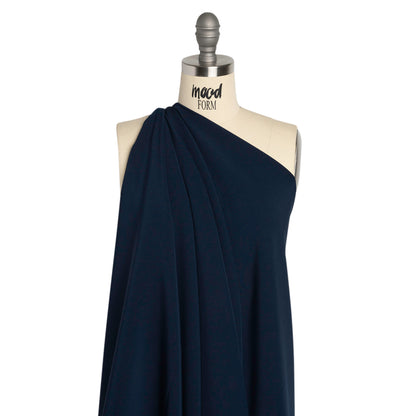 Stretch Recycled Polyester 4-Ply Crepe - Navy - Premium Collection