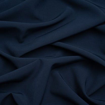 Stretch Recycled Polyester 4-Ply Crepe - Navy - Premium Collection
