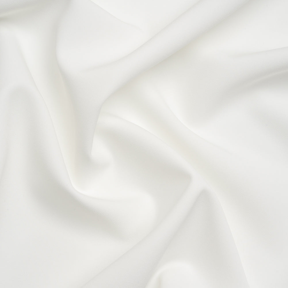 Stretch Recycled Polyester 4-Ply Crepe - Off White - Premium Collection