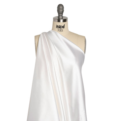 Stretch Satin Made in Italy - Swan White with White Backing - Premium Collection