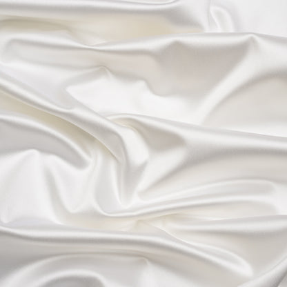 Stretch Satin Made in Italy - Swan White with White Backing - Premium Collection
