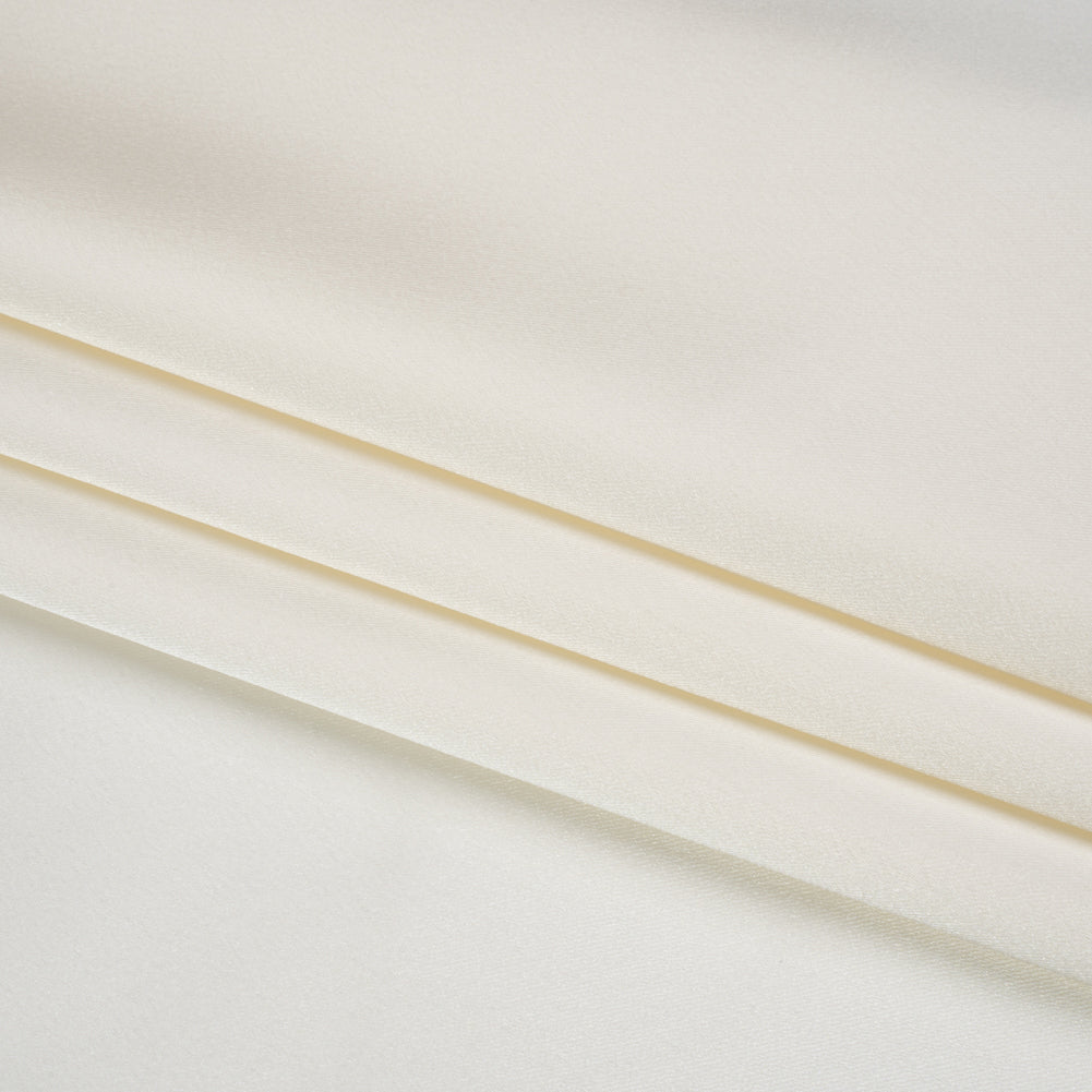 Stretch Satin Made in Italy - Polished White with White Backing - Premium Collection - Folded