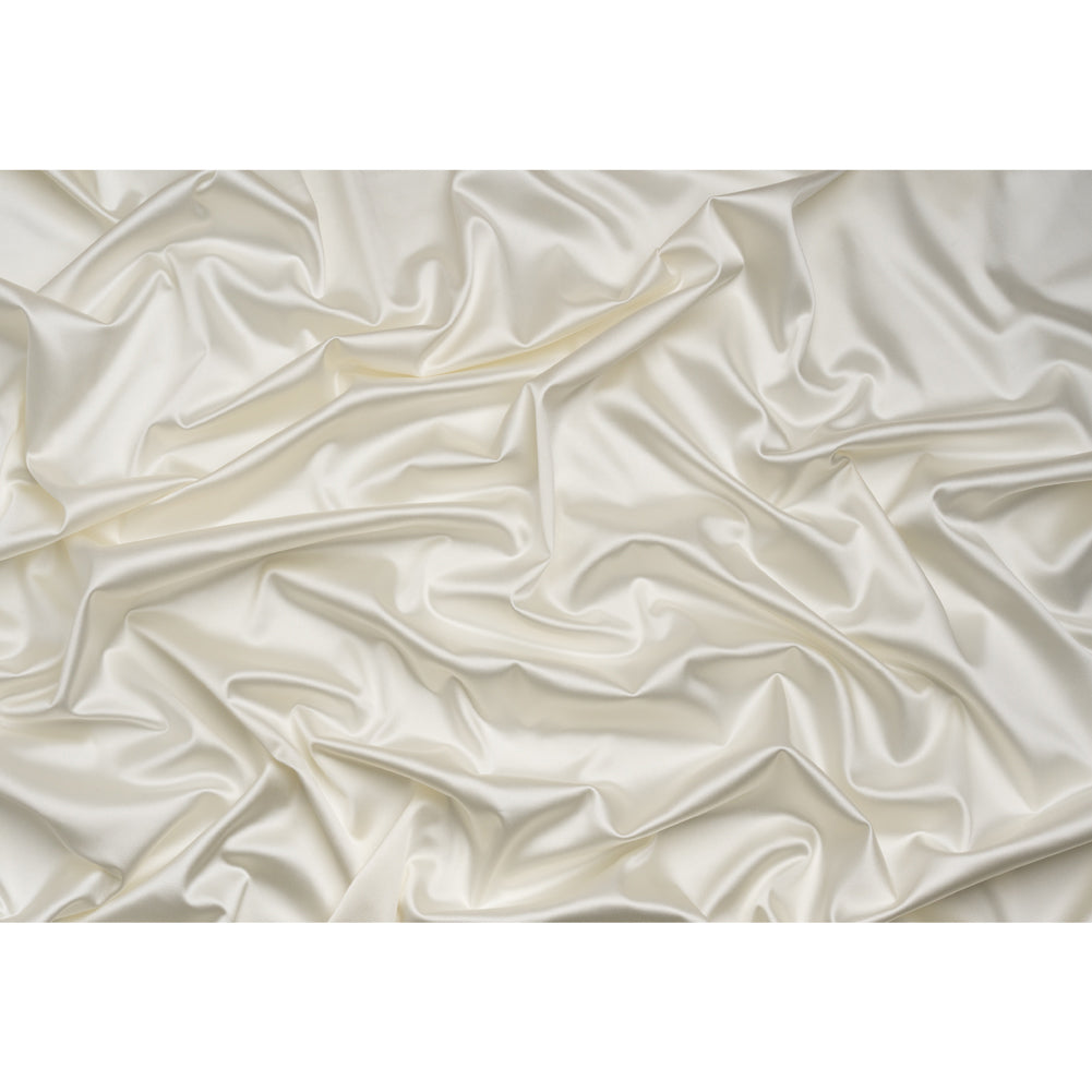 Stretch Satin Made in Italy - Polished White with White Backing - Premium Collection - Full