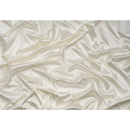 Stretch Satin Made in Italy - Polished White with White Backing - Premium Collection