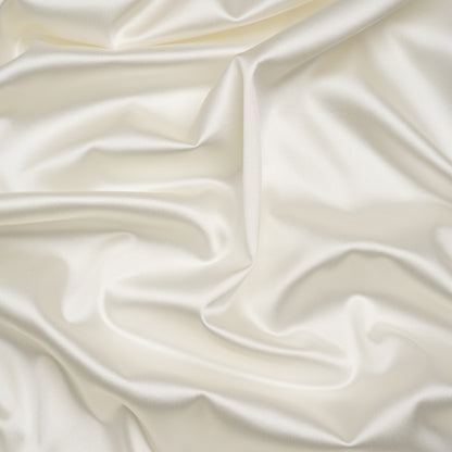 Stretch Satin Made in Italy - Polished White with White Backing - Premium Collection