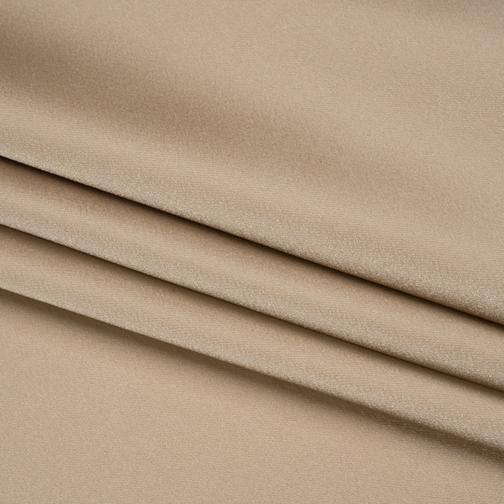 Stretch Satin Made in Italy - Taupe with Pumice Stone Backing - Premium Collection