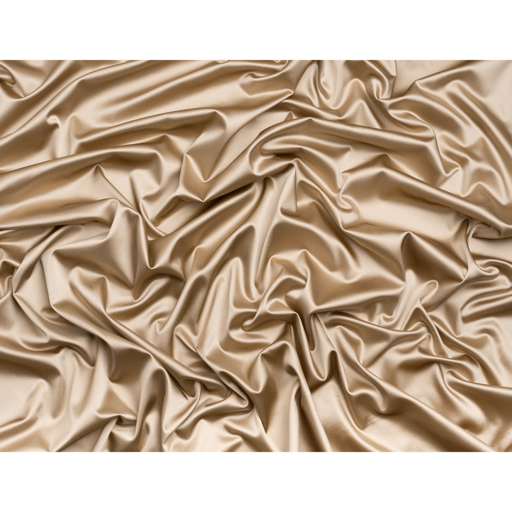 Stretch Satin Made in Italy - Taupe with Pumice Stone Backing - Premium Collection