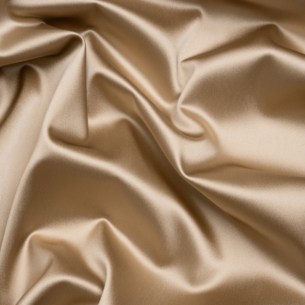 Stretch Satin Made in Italy - Taupe with Pumice Stone Backing - Premium Collection