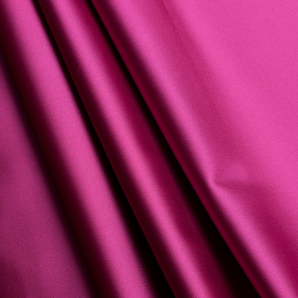 Stretch Satin Made in Italy - Raspberry with Black Backing - Premium Collection - Folded
