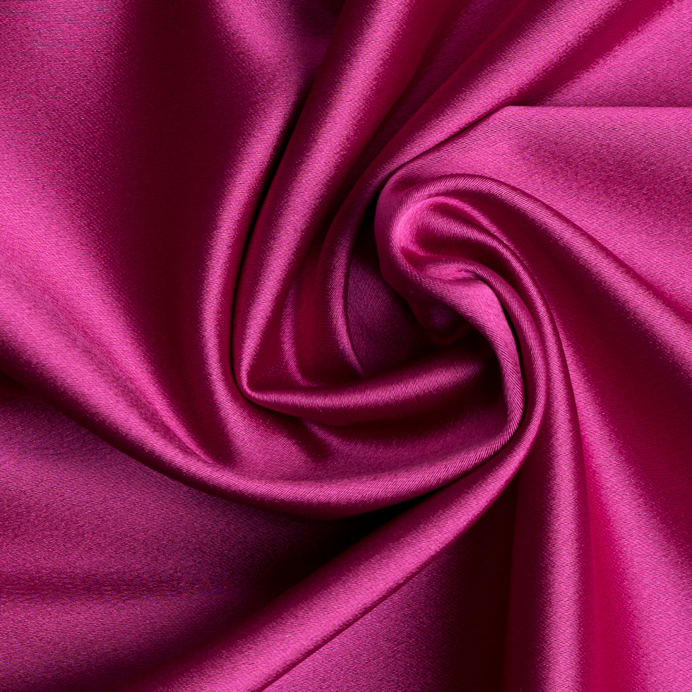 Stretch Satin Made in Italy - Raspberry with Black Backing - Premium Collection - Detail
