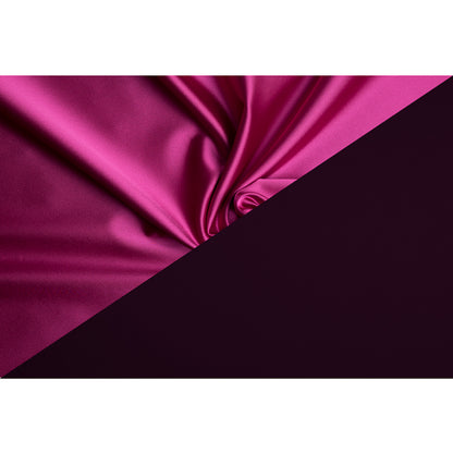 Stretch Satin Made in Italy - Raspberry with Black Backing - Premium Collection