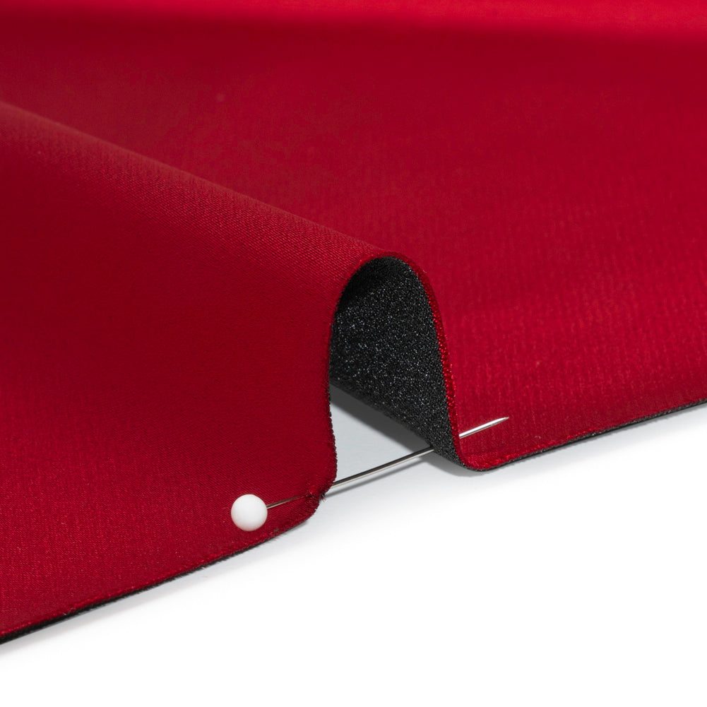 Stretch Satin Made in Italy - Chili Pepper with Black Backing - Premium Collection