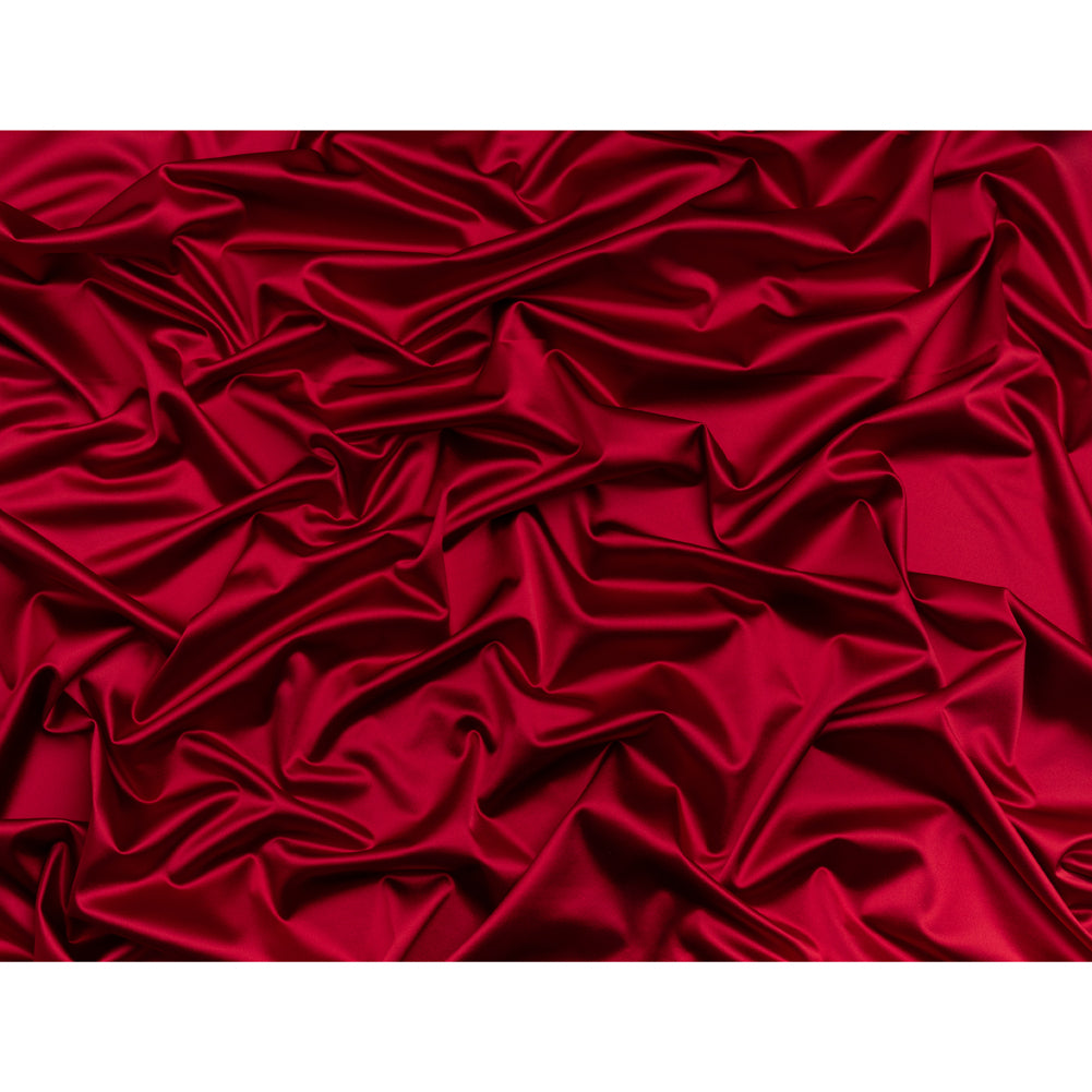 Stretch Satin Made in Italy - Chili Pepper with Black Backing - Premium Collection