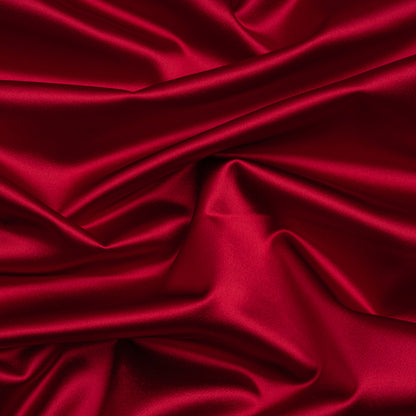 Stretch Satin Made in Italy - Chili Pepper with Black Backing - Premium Collection
