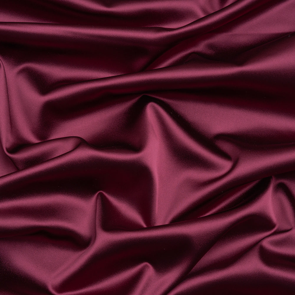 Stretch Satin Made in Italy - Burgundy with Black Backing - Premium Collection