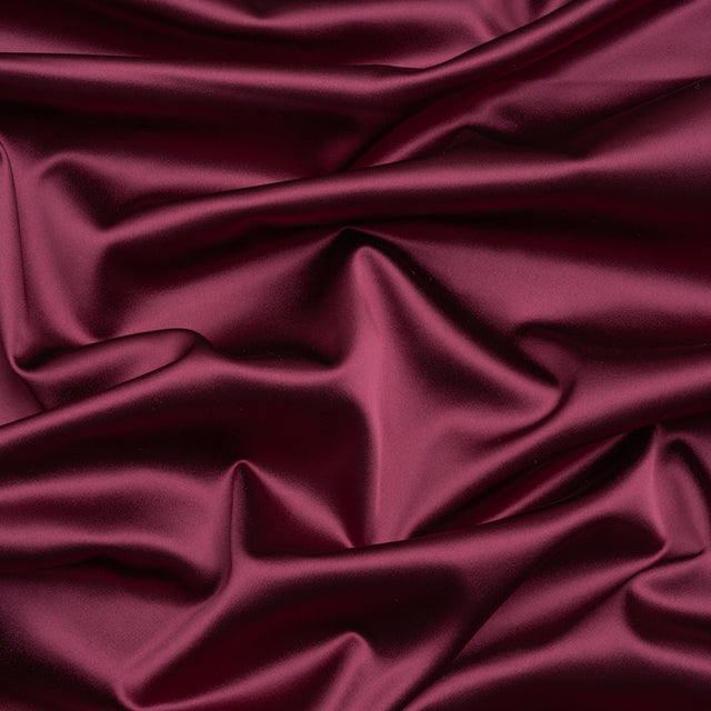 Stretch Satin Made in Italy - Burgundy with Black Backing - Premium Collection
