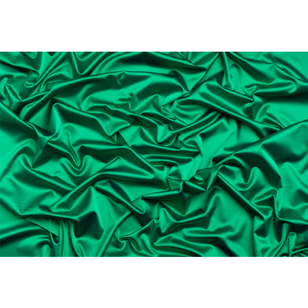 Stretch Satin Made in Italy - Kelly Green with Black Backing - Premium Collection