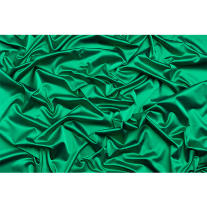 Stretch Satin Made in Italy - Kelly Green with Black Backing - Premium Collection
