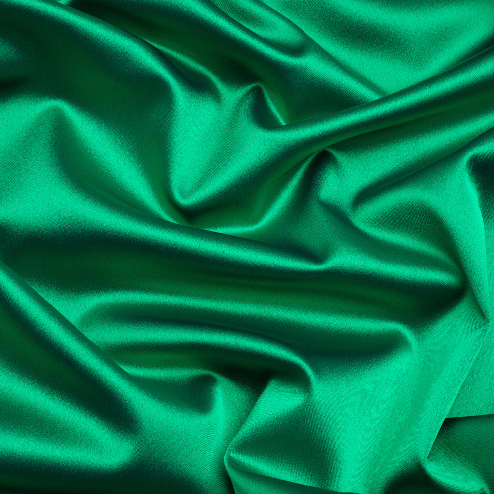 Stretch Satin Made in Italy - Kelly Green with Black Backing - Premium Collection