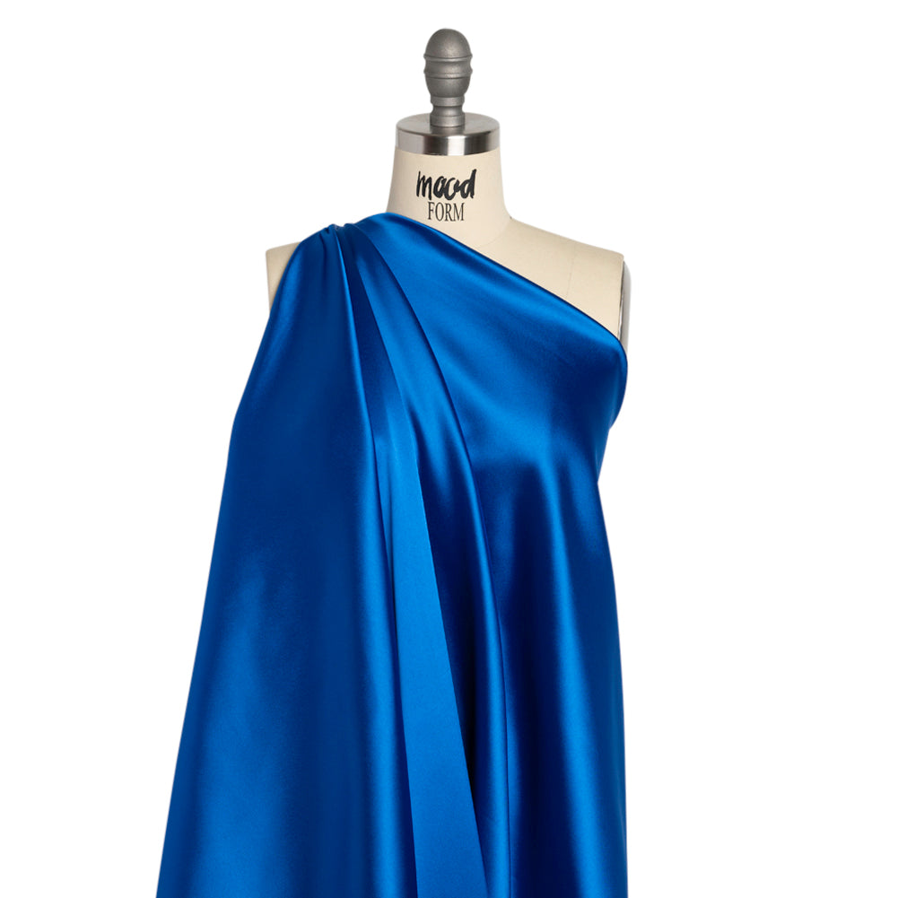Stretch Satin Made in Italy - Royal Blue with Black Backing