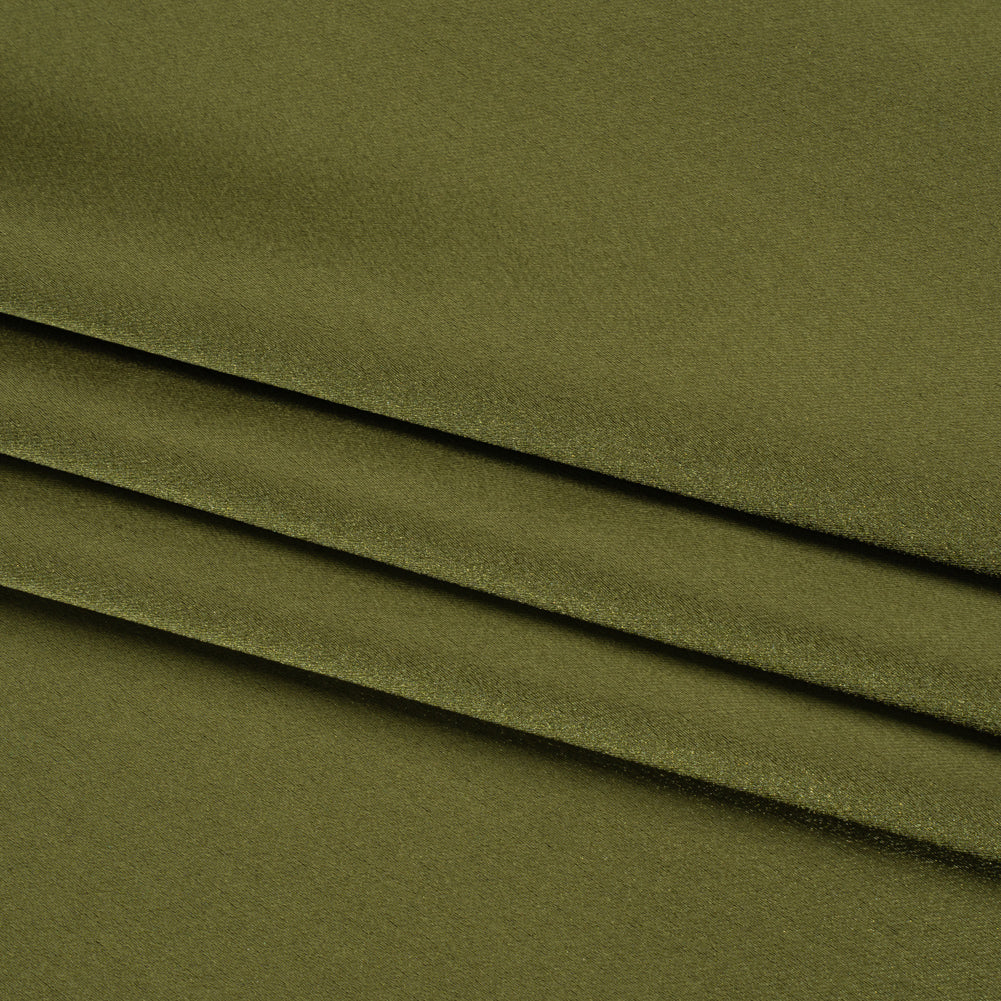 Stretch Satin Made in Italy - Olive with Black Backing - Premium Collection - Folded
