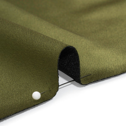 Stretch Satin Made in Italy - Olive with Black Backing - Premium Collection
