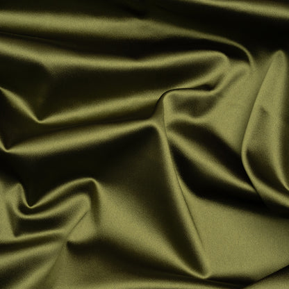 Stretch Satin Made in Italy - Olive with Black Backing - Premium Collection