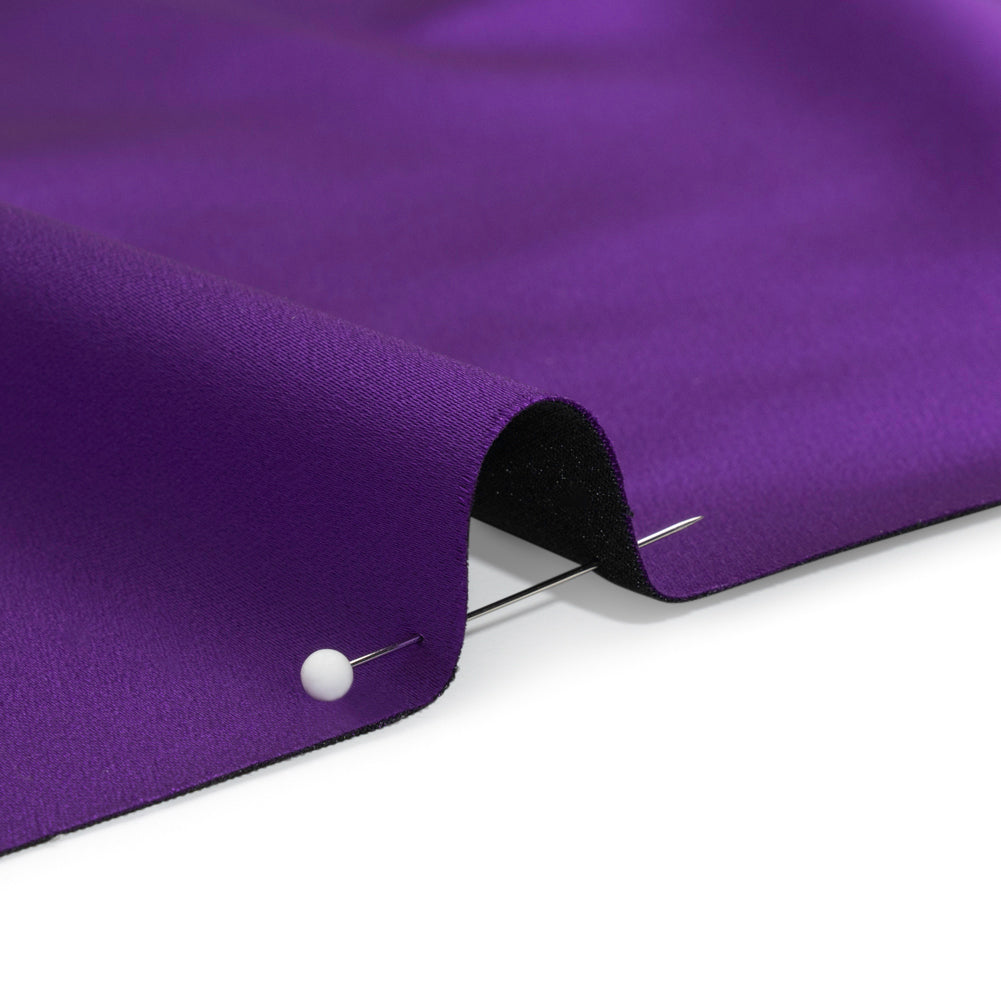 Stretch Satin Made in Italy - Purple with Black Backing - Premium Collection - Detail