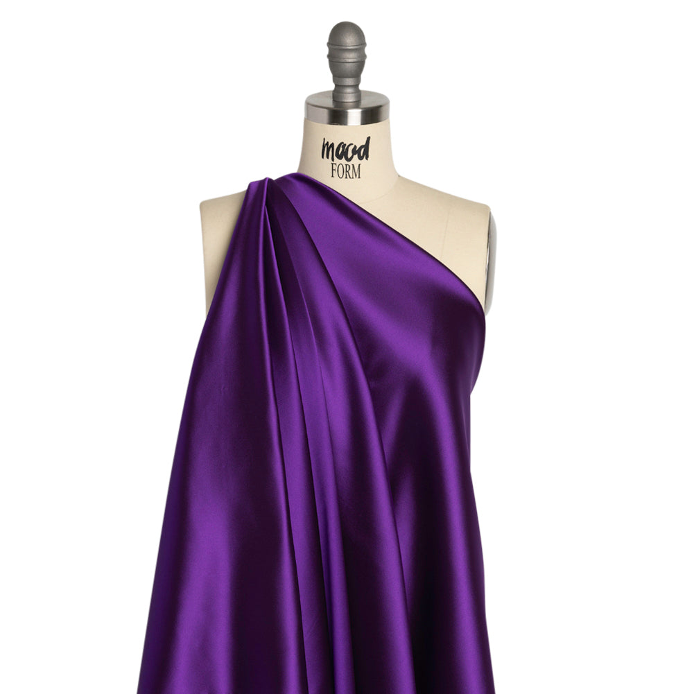 Stretch Satin Made in Italy - Purple with Black Backing - Premium Collection - Drape