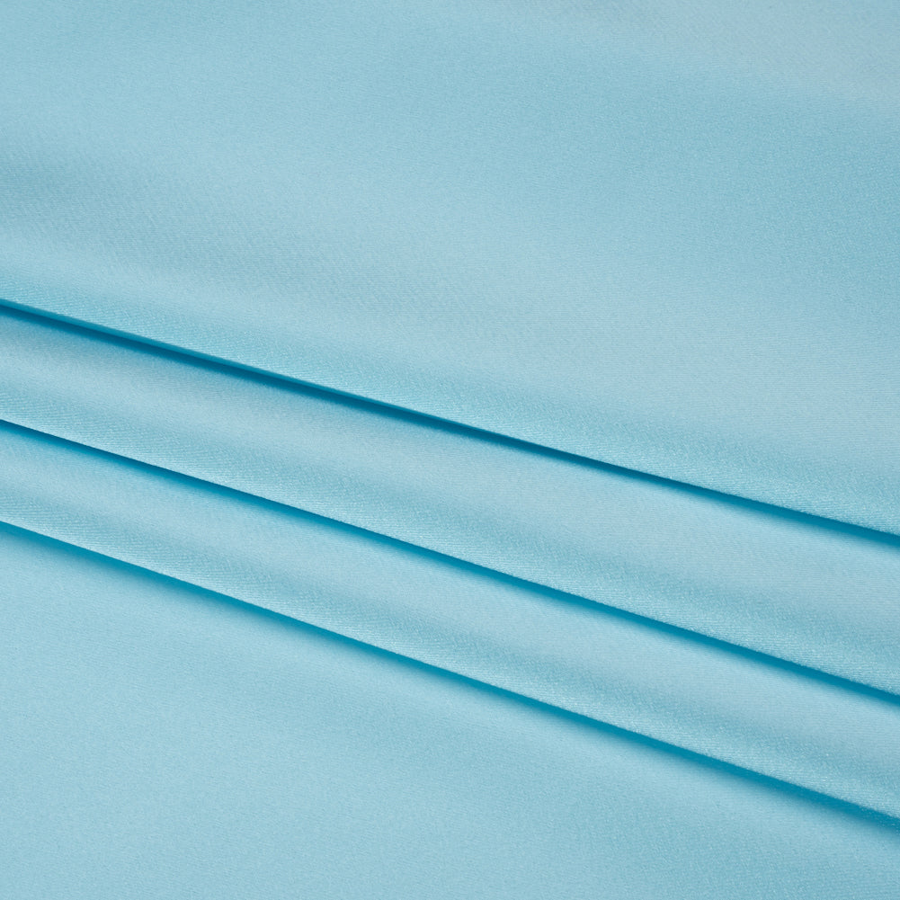 Stretch Satin Made in Italy - Sky Blue with White Backing - Premium Collection - Folded