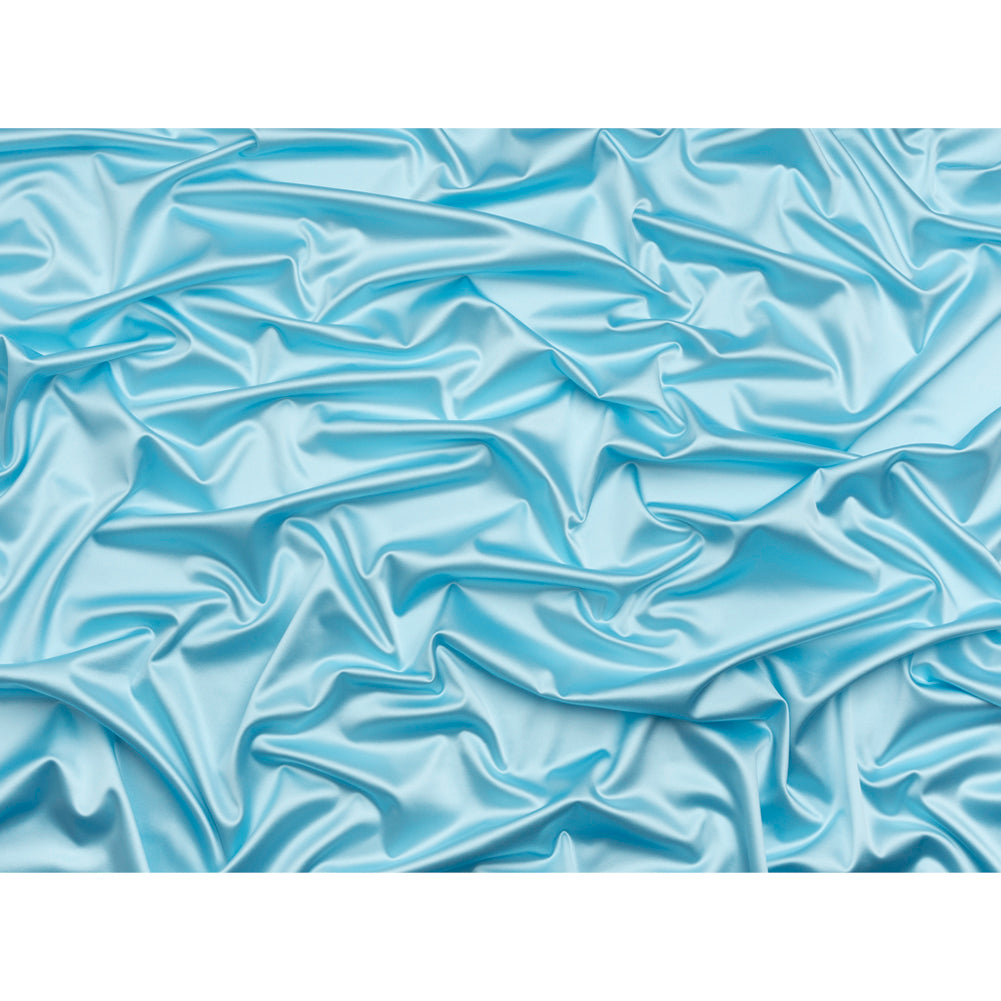 Stretch Satin Made in Italy - Sky Blue with White Backing - Premium Collection - Full