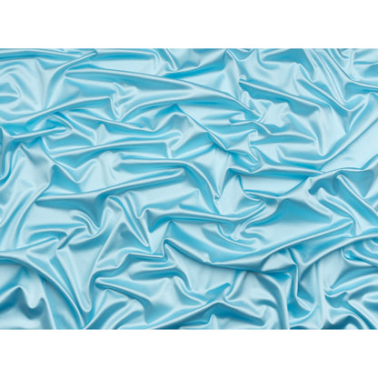 Stretch Satin Made in Italy - Sky Blue with White Backing - Premium Collection
