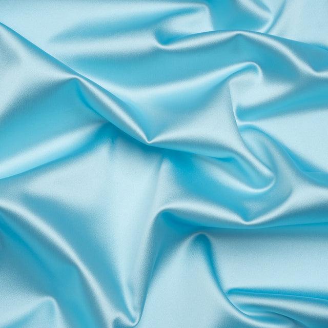 Stretch Satin Made in Italy - Sky Blue with White Backing - Premium Collection