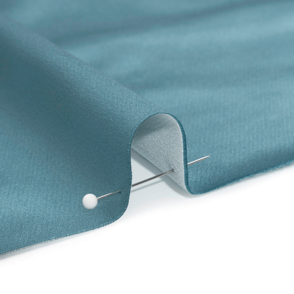 Stretch Satin Made in Italy - Country Blue with White Backing - Premium Collection