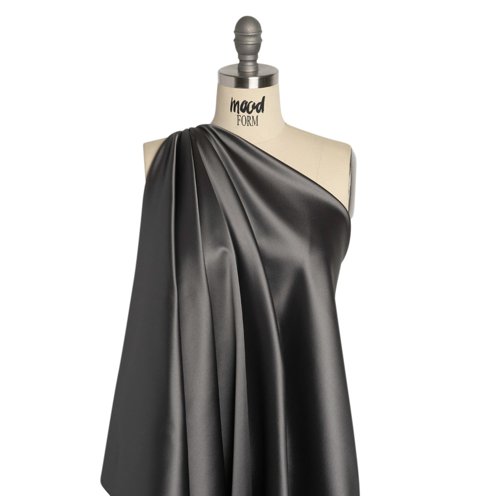 Stretch Satin Made in Italy - Gray with Black Backing - Premium Collection