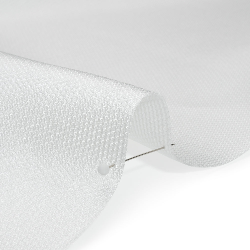 Piqué de mikado de poliéster y seda, fabricado en Italia - Aliso blanco - Colección Premium