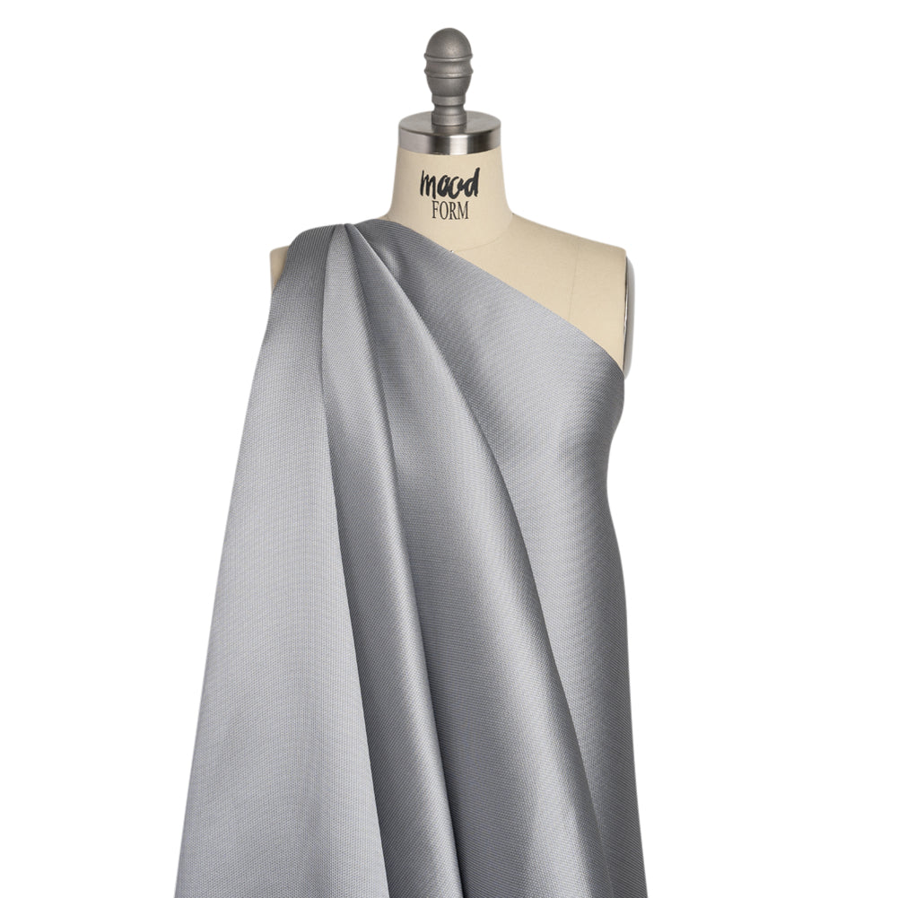 Polyester and Silk Mikado Pique Made in Italy - Gray Dawn - Premium Collection