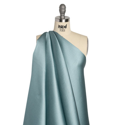 Polyester and Silk Mikado Pique Made in Italy - Cameo Blue - Premium Collection