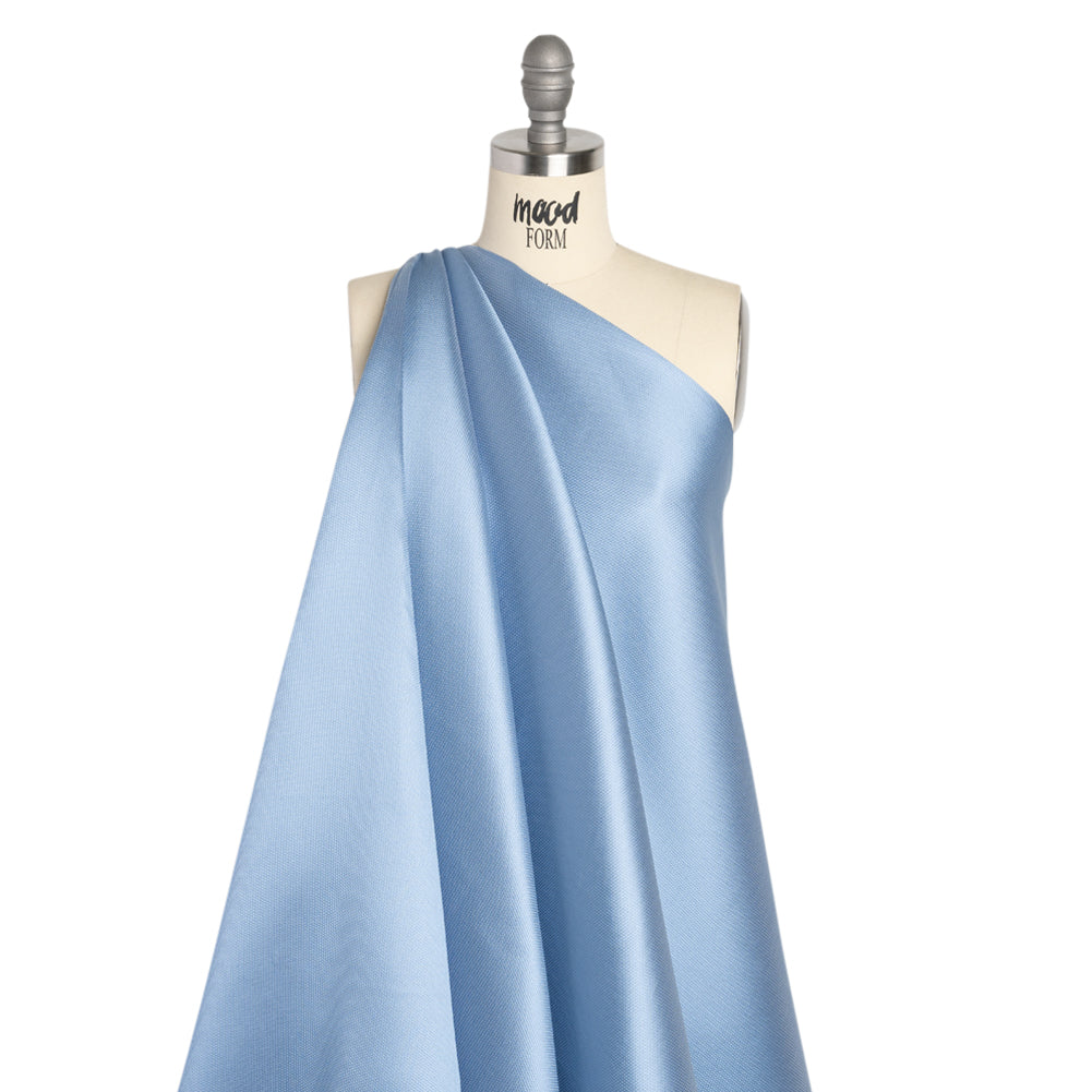 Polyester and Silk Mikado Pique Made in Italy - Placid Blue - Premium Collection