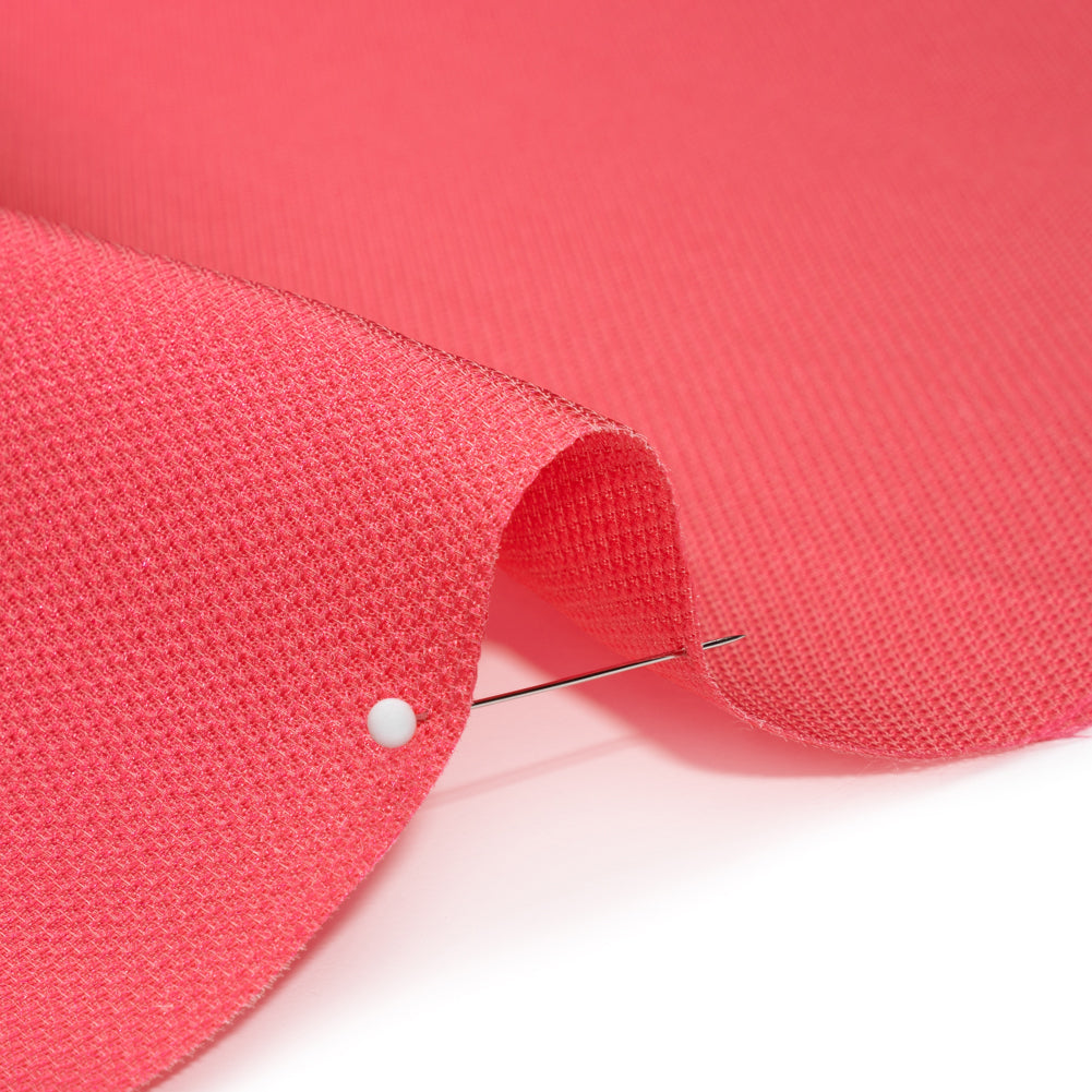 Polyester and Silk Mikado Pique Made in Italy - Honeysuckle - Premium Collection - Detail