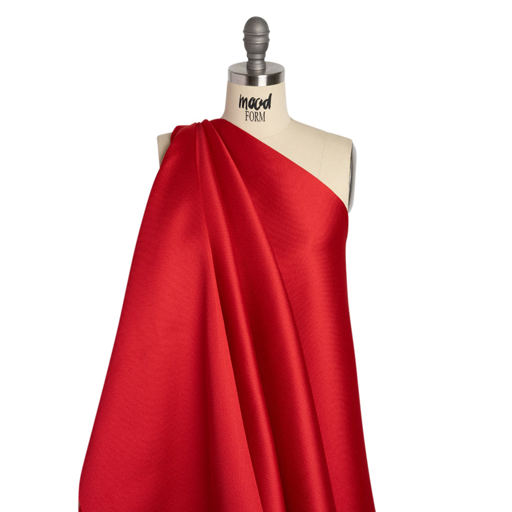 Polyester and Silk Mikado Pique Made in Italy - True Red - Premium Collection