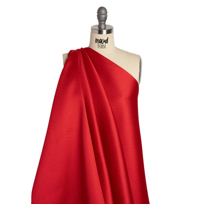 Polyester and Silk Mikado Pique Made in Italy - True Red - Premium Collection