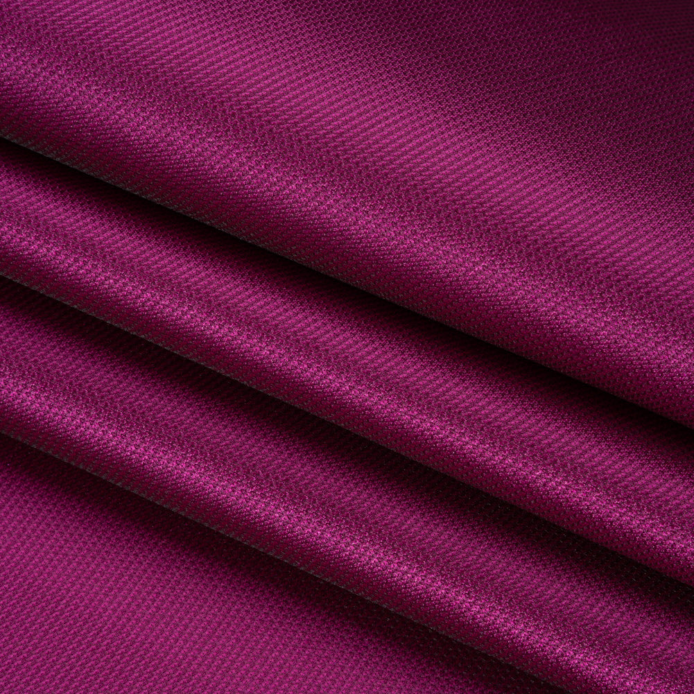 Polyester and Silk Mikado Pique Made in Italy - Purple Wine - Premium Collection