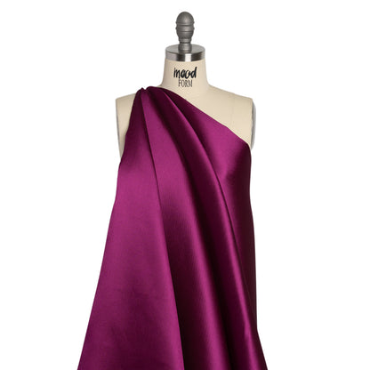 Polyester and Silk Mikado Pique Made in Italy - Purple Wine - Premium Collection