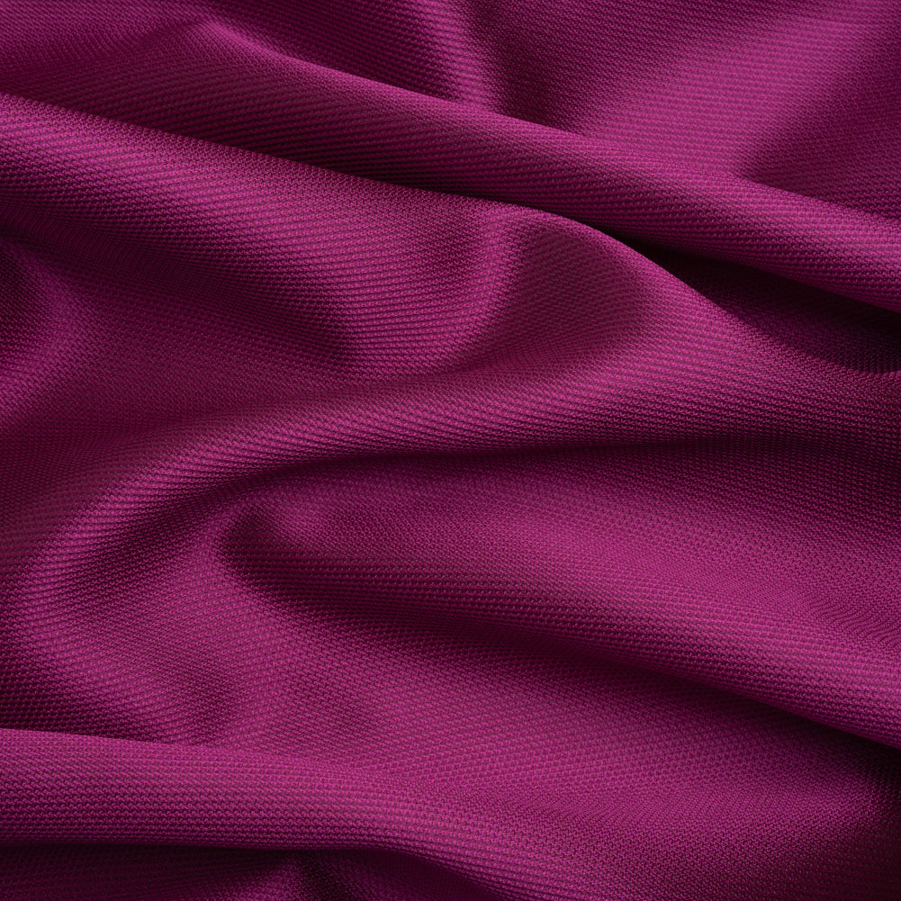 Polyester and Silk Mikado Pique Made in Italy - Purple Wine - Premium Collection