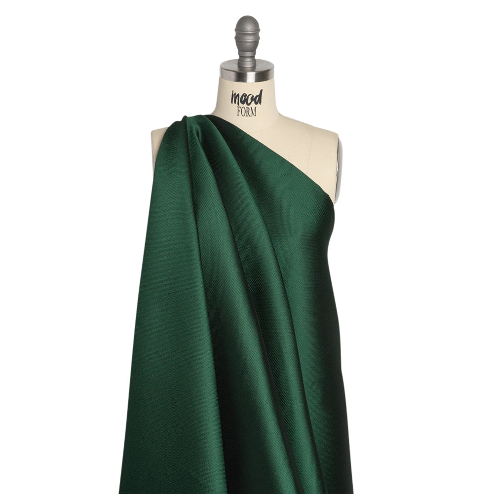 Polyester and Silk Mikado Pique Made in Italy - Forest - Premium Collection