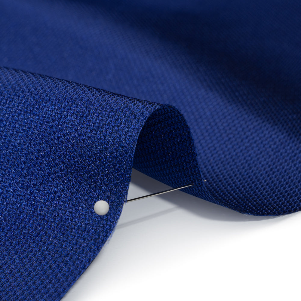 Polyester and Silk Mikado Pique Made in Italy - Electric Blue - Premium Collection