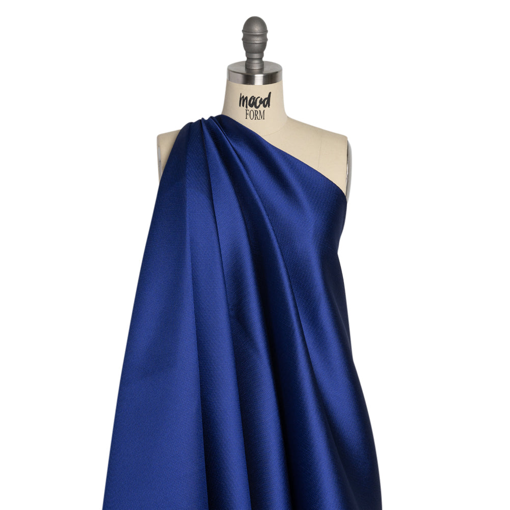 Polyester and Silk Mikado Pique Made in Italy - Electric Blue - Premium Collection