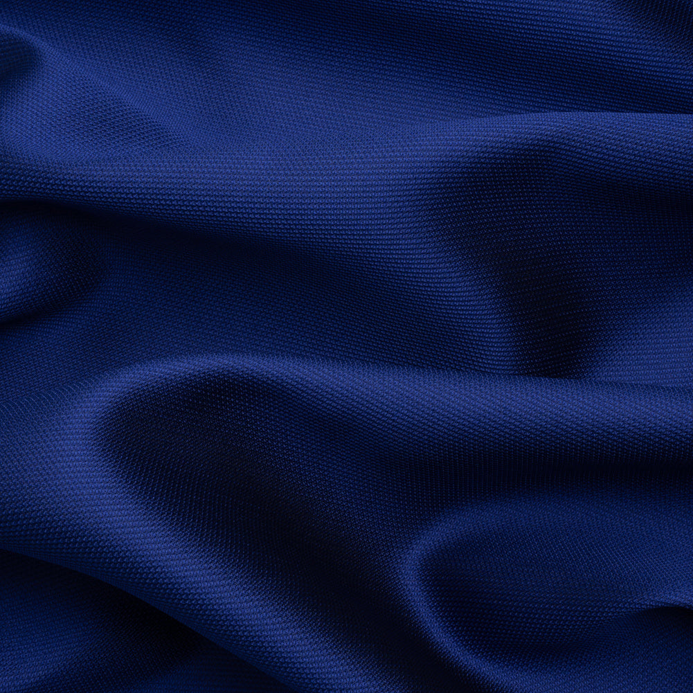 Polyester and Silk Mikado Pique Made in Italy - Electric Blue - Premium Collection