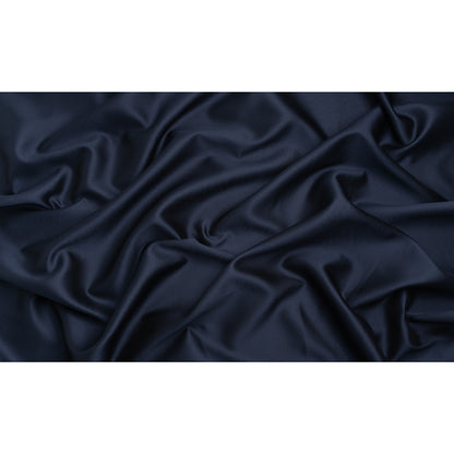 Polyester and Silk Mikado Pique Made in Italy - Navy - Premium Collection